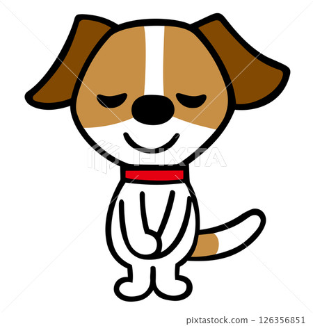 Jack Russell Terrier dog character bow pose Jack Russell Terrier dog character bow pose 126356851