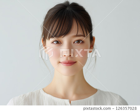 日本年輕女性皮膚美麗的自然美女照片 日本年輕女性皮膚美麗的自然美女照片 126357028