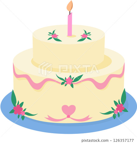 cute vintage flower cake 126357177