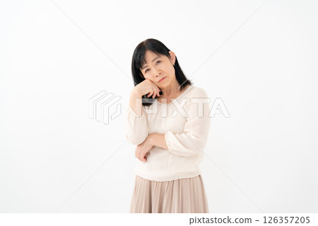 Female senior portrait worried 126357205