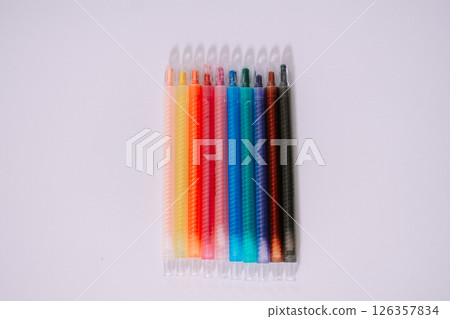 color pencils on a white background 126357834
