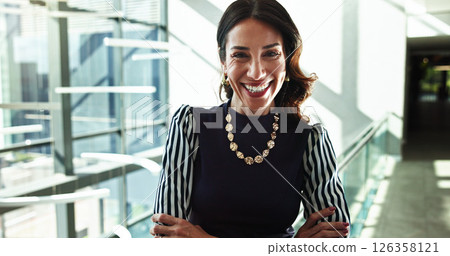 Arms crossed, smile and portrait of business woman for confidence, financial advisor and conference event. Happiness, pride and investment banker with mature person for convention, b2b and seminar Arms crossed, smile and portrait of business woman for confidence, financial advisor and conference event. Happiness, pride and investment banker with mature person for convention, b2b and seminar 126358121