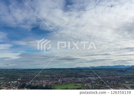 City view with a cloudy sky in the background 126358139