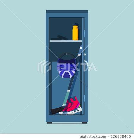 Hockey Locker Equipment vector Illustration Hockey Locker Equipment vector Illustration 126358400