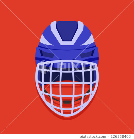 Blue Hockey Helmet Vector Illustration Blue Hockey Helmet Vector Illustration 126358403