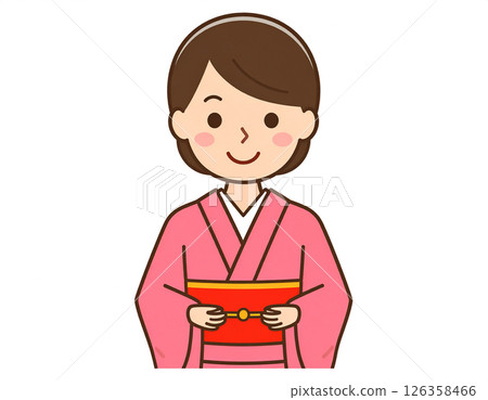 一個穿著和服的女人 126358466