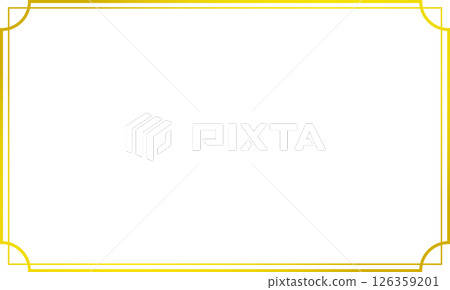 A rectangular gold frame with recessed corners and overlapping borders A rectangular gold frame with recessed corners and overlapping borders 126359201