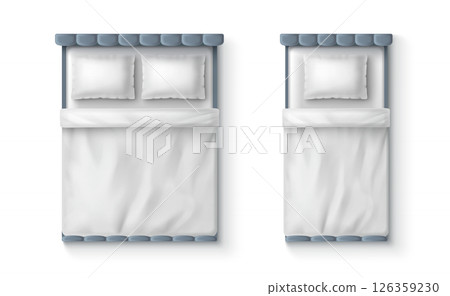 Top view of two beds Top view of two beds 126359230