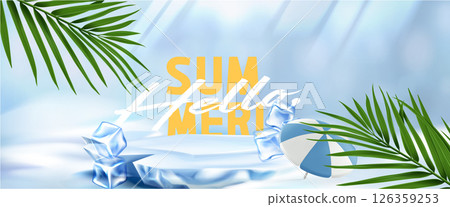 Frozen summer podium composition 126359253