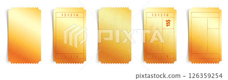 Gold luxury coupon ticket template set 126359254