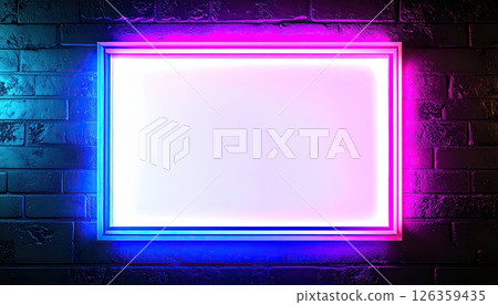 AI Image: Shining neon frame material 126359435
