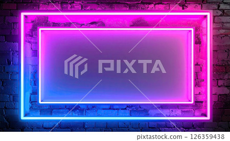 AI Image: Shining neon frame material 126359438