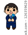 Blue carnation and dad in a suit 126359629