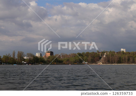 Valea Morilor lake and park. Valea Morilor lake and park. 126359733