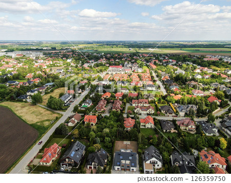 Aerial photography of the Bielany Wrclawskie near Wroclaw 126359750