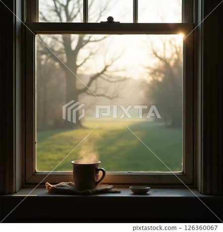 清晨的窗邊,一杯溫暖的咖啡” “清晨的陽光和熱氣騰騰的咖啡杯” 清晨的窗邊,一杯溫暖的咖啡” “清晨的陽光和熱氣騰騰的咖啡杯” 126360067