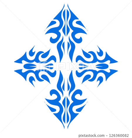 Blue color ethnic mandala patern design illustration. Perfect for logos, icons, stickers, tattoos, design elements for websites, advertisements and more. 126360082