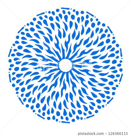 Blue color ethnic mandala patern design illustration. Perfect for logos, icons, stickers, tattoos, design elements for websites, advertisements and more. 126360115