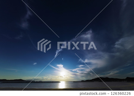 A refreshing evening sky with a variety of clouds spreading across the blue sky, autumn, ultra-wide angle, sky-focused, 241009pm A refreshing evening sky with a variety of clouds spreading across the blue sky, autumn, ultra-wide angle, sky-focused, 241009pm 126360226