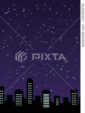 Starry sky x building (deep purple) 126360258