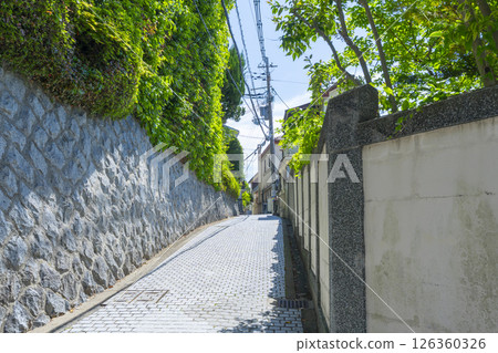 Kobe Kitano Ijinkan District: Cobblestone Path Kobe Kitano Ijinkan District: Cobblestone Path 126360326