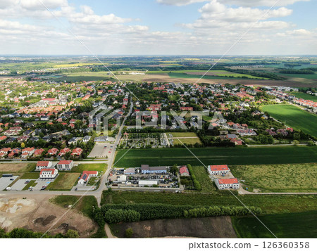 Drone photography of the Bielany Wroclawskie near Wroclaw 126360358