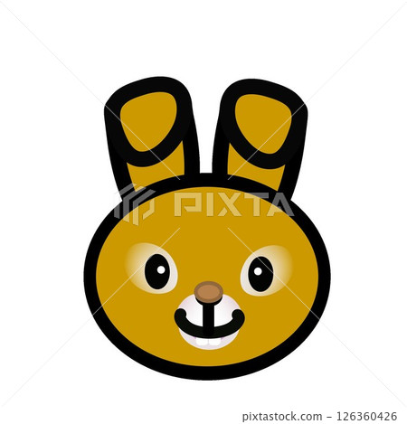 Rabbit face illustration 126360426