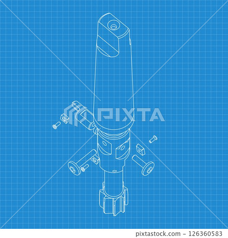 Mechanical engineering drawings. Tap tools, borer. Technical Design. Cover. Blueprint. Step Cutting Tool with Countersinking Function. Technical 3D Vector Illustration Mechanical engineering drawings. Tap tools, borer. Technical Design. Cover. Blueprint. Step Cutting Tool with Countersinking Function. Technical 3D Vector Illustration 126360583