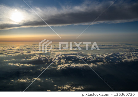 Dusk seen from an airplane Dusk seen from an airplane 126360720