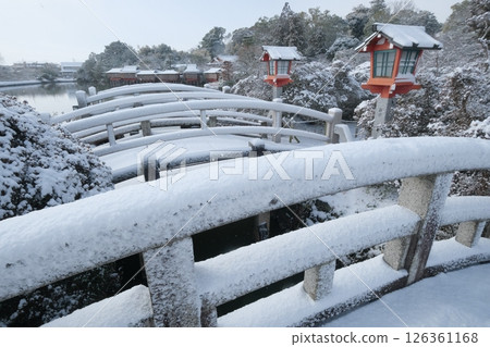 Another view of Hachijo Pond in winter in Otokuni, Kyoto 126361168