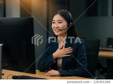 Happy Customer Service Agent on Call 126361398