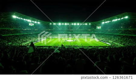 Night Football Game Stadium Crowd 126361671