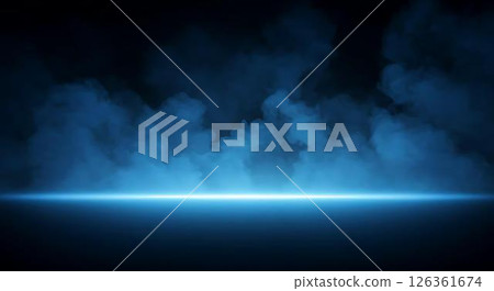 Blue Smoke and Light Background, Abstract Scene 126361674