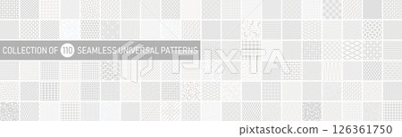 Collection of vector seamless geometric ornament patterns in different styles. Grey repeatable backgrounds. Endless soft prints, textile textures Collection of vector seamless geometric ornament patterns in different styles. Grey repeatable backgrounds. Endless soft prints, textile textures 126361750