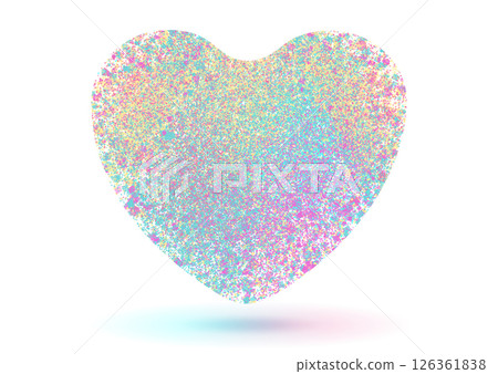 Holographic colorful Valentines heart with a glittery pastel texture 126361838