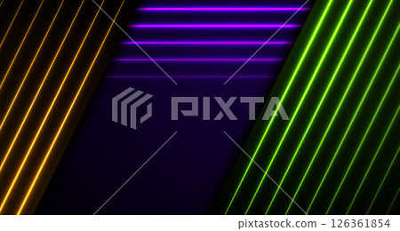 Colorful neon laser lines abstract geometric glowing background 126361854