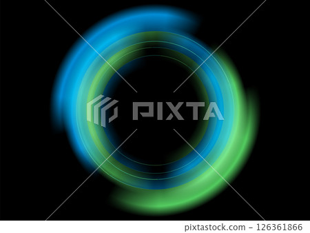 Blue and green bright glowing smooth circles abstract geometric background 126361866