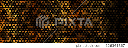 Valentines Day abstract mosaic background with golden hearts Valentines Day abstract mosaic background with golden hearts 126361867