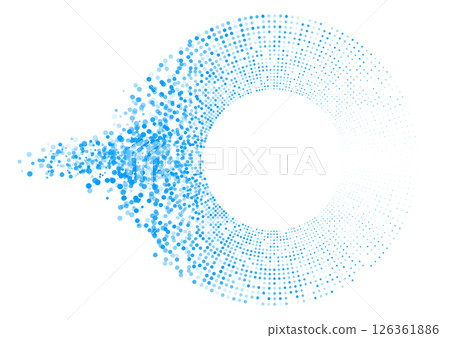Futuristic minimal tech blue halftones dotted circles abstract background 126361886