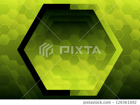 Black and green mosaic hexagons abstract geometric background 126361892