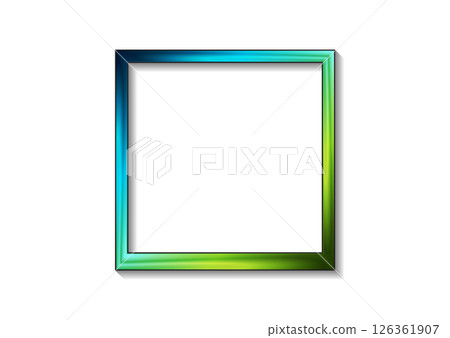 Green blue shiny minimal glossy frame on white background Green blue shiny minimal glossy frame on white background 126361907