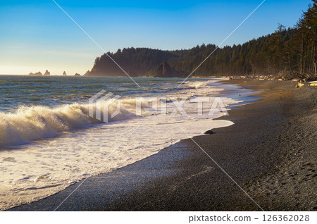 Coastal View of Rialto Beach in Washington State 126362028