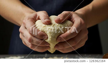 Hands Kneading Dough, Baking, Cooking 126362164