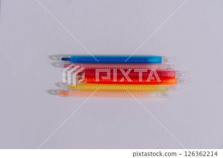 colorful of bright colour pencils on white colorful of bright colour pencils on white 126362214