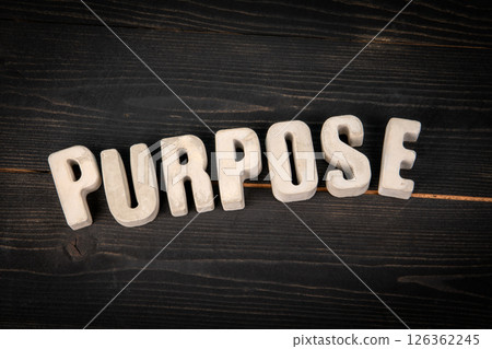 Purpose Word Made of Concrete Letters on Dark Wooden Background for Motivation and Meaning Concept Purpose Word Made of Concrete Letters on Dark Wooden Background for Motivation and Meaning Concept 126362245