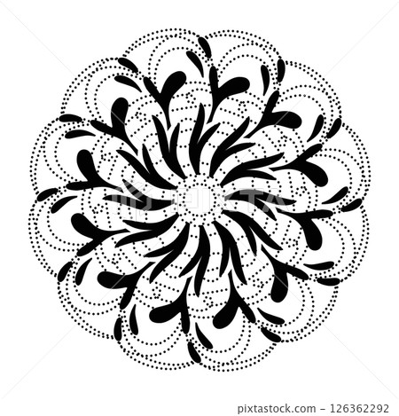 Black tribal mandala element illustration design. Perfect for tattoos, icons, background elements and wallpapers, stickers 126362292
