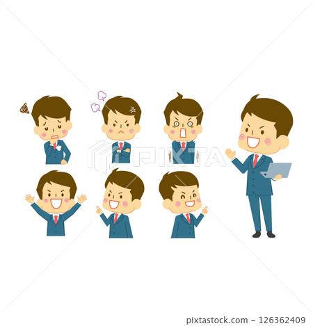 Male facial expression suit pattern 1 Male facial expression suit pattern 1 126362409