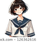 水手服高中女生2白色背景[AI生成的圖像] 126362616