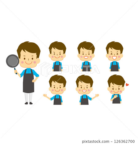 Male facial expression apron pattern 2 126362700