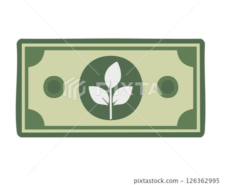 A fresh green plant sprouting from money represents the concept of financial development and eco growth. A fresh green plant sprouting from money represents the concept of financial development and eco growth. 126362995